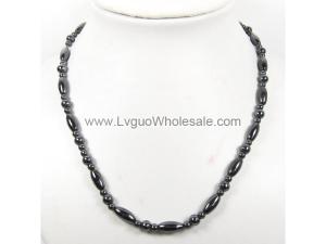 Mens Magnetic Hematite 6x12mm Oval Beads Strands Necklace